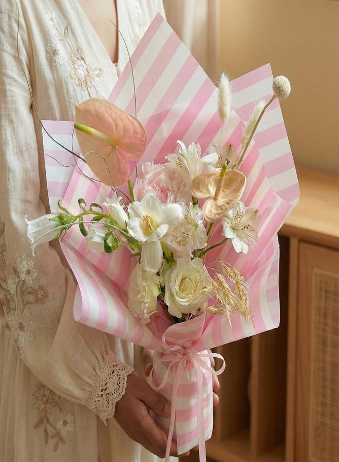 BBJ WRAPS Pink Flower Wrapping Paper, Waterproof Bouquet Wrapping Paper for Floral Packaging Florist Supplies, 20 Sheets 23.6x23.6 Inch (Light Pink) - Image 3